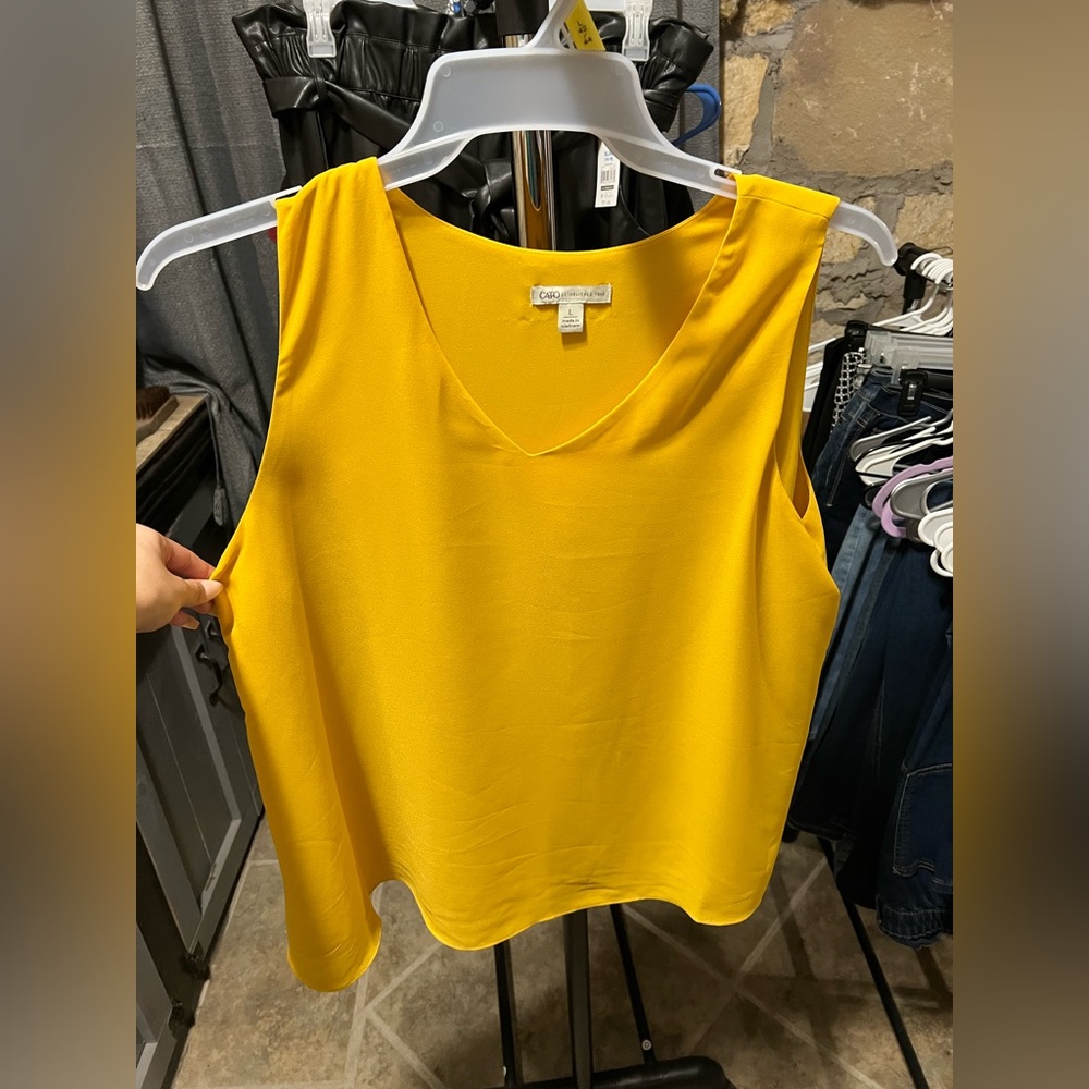 Cato Yellow Chiffon Top